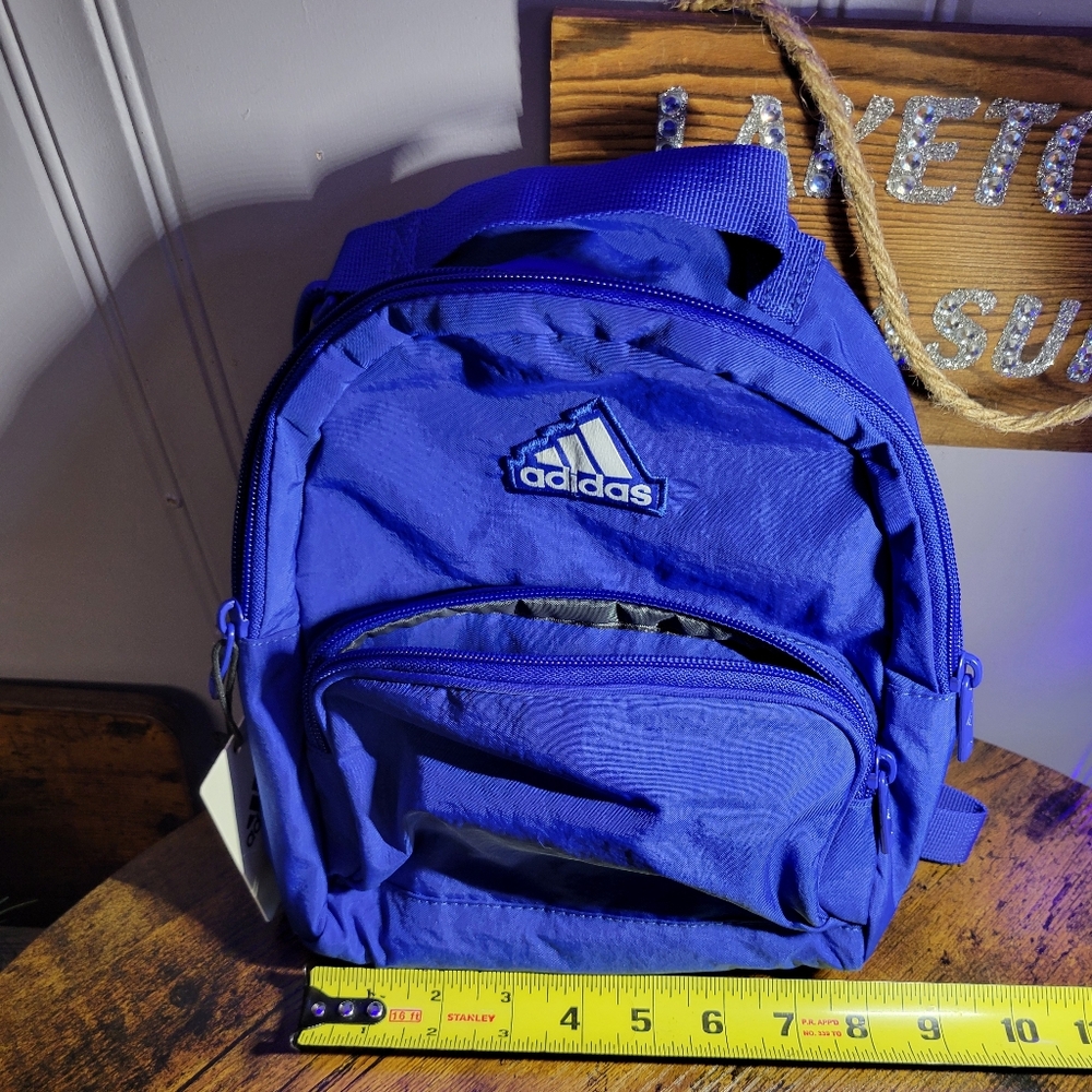 Adidas Must have Royal Blue mini Backpack w/keychain - Picture 9 of 12